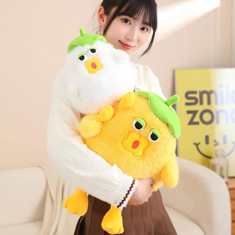 Stuffed Animals Plush Kawaii Yellow Chicken Doll White Chicken Pillow Comfortable Soft Room Decoration Brithday Present Friend