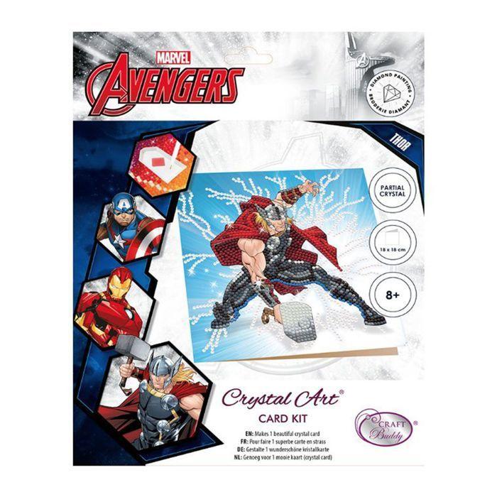 Carte Crystal Art à diamanter - Thor - 18 x 18 cm