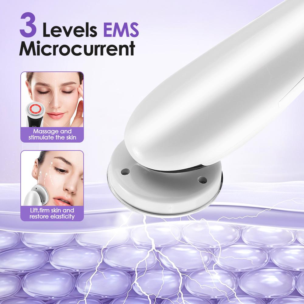 EMS Ion Microcurrent & Red Light Beauty Device with Base, 7-Color Light & Vibration