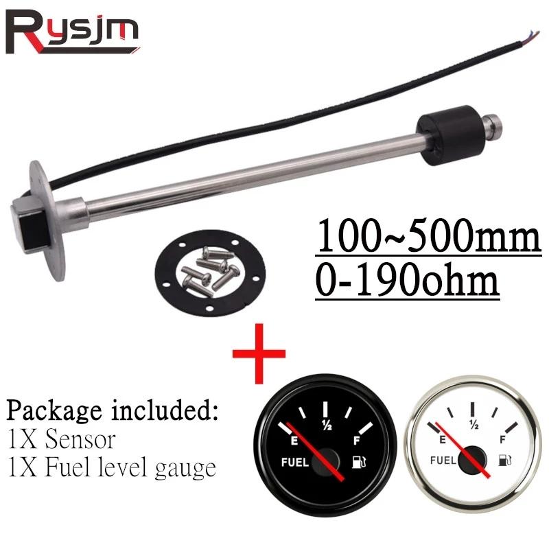 Fuel Sensor 100/125/200/225/275mm 0-190ohm Marine Digital Fuel Gauge with Sensor Fit Car Truck Boat Yacht Fuel Sender Unit 9-32V