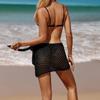 Women's European & American Sexy Knit Cutout See-through Short Beach Skirt