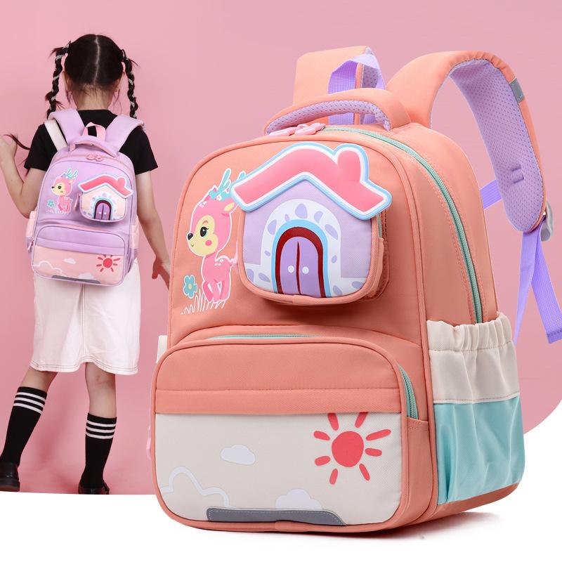 Schulranzen für Jungen und Mädchen, Kindergarten Grundschule Leicht Wasserdicht Multifunktional Große Kapazität für Rucksack