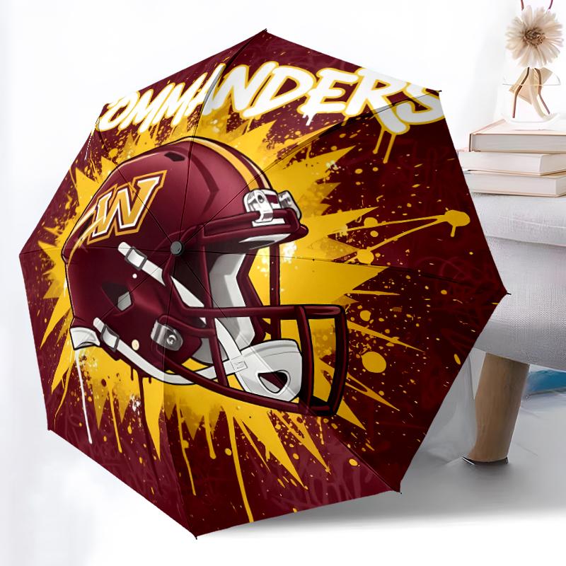 Printed Washington Commanders Folding Umbrella,Outdoor,Leisure,And Travel Umbrella,Durable Umbrella Fabric,Birthday And Holiday Gift