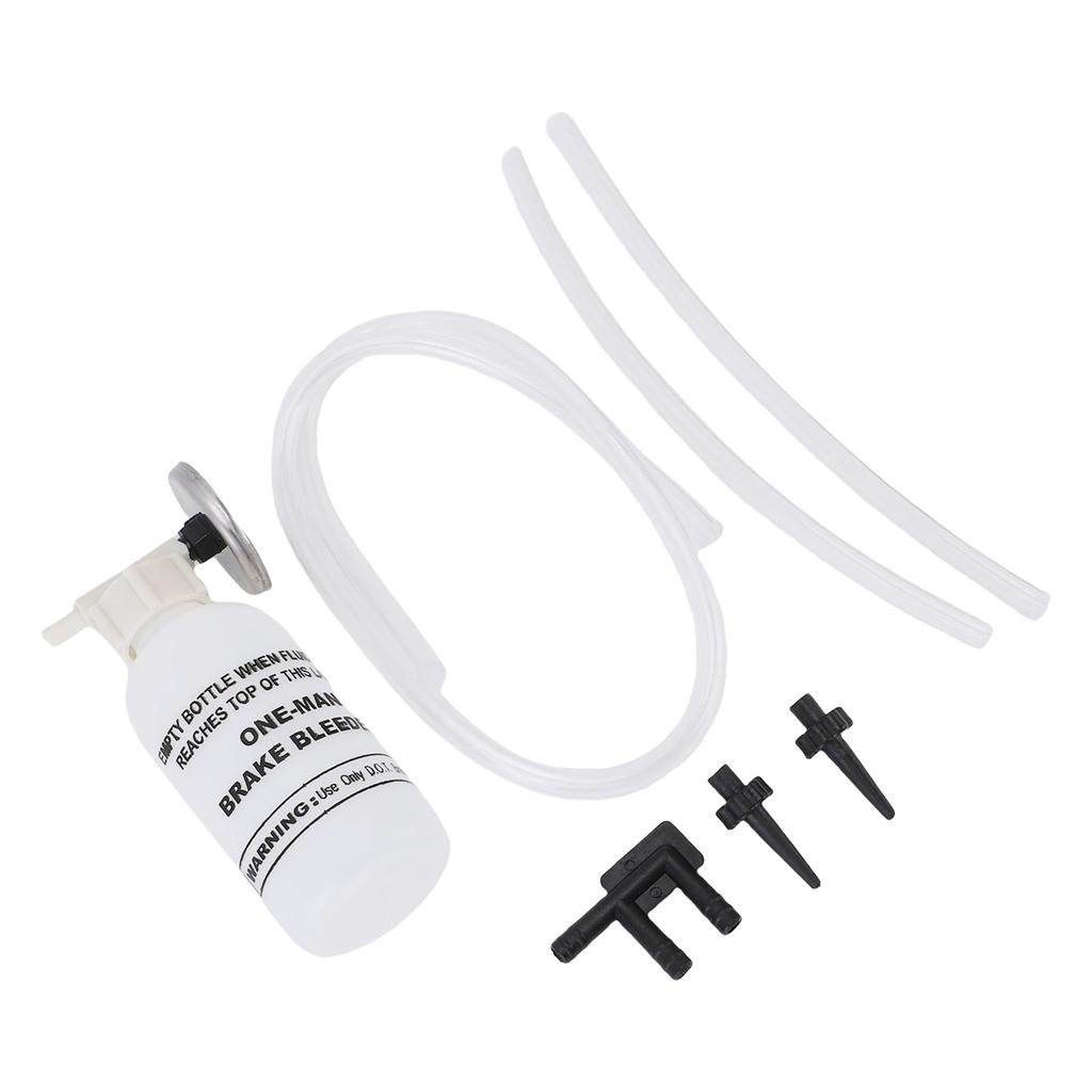 One Man Brake Bleeder Kit Rubber Brake Bleeder Bottle with Transparent Tube and Connector for Car