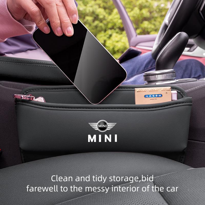 Leather Car Seat Gap Organizer Box Leak-proof Storage Bag For Mini Cooper JCW Works F54 F55 F56 F57 F60 R50 R52 R53 R55 R56 R57 svkjb33