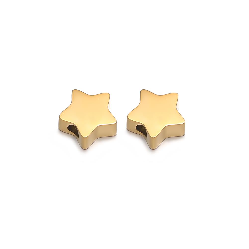 5Pcs 8mm Stainless Steel Star Beads Gold Color Spacer Beads for DIY Jewelry Making Handicrafted Bracelet Necklace Findings