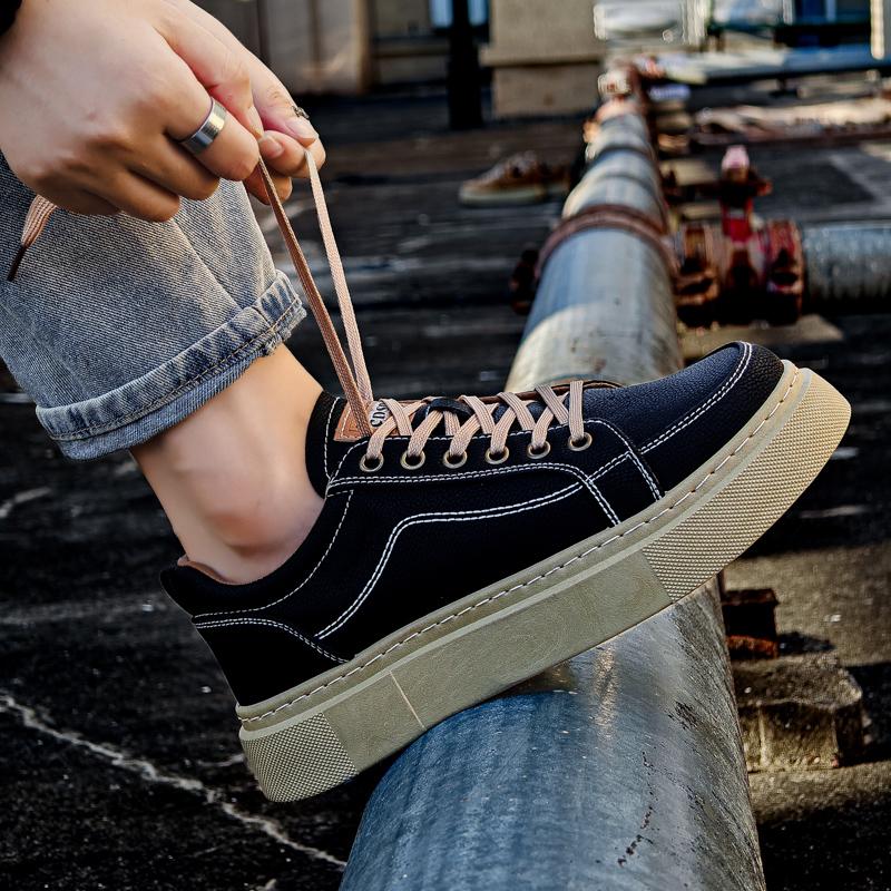 New Men's Classic Fashion Low Top Thick Sole Skateboarding Shoes Comfortable Soft Sole Basketball  Sneakers