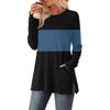 Womens Sweaters Crewneck Long Sleeve Shirts With Pockets Fall Outfits Fashion Winter Clothing Side Slit