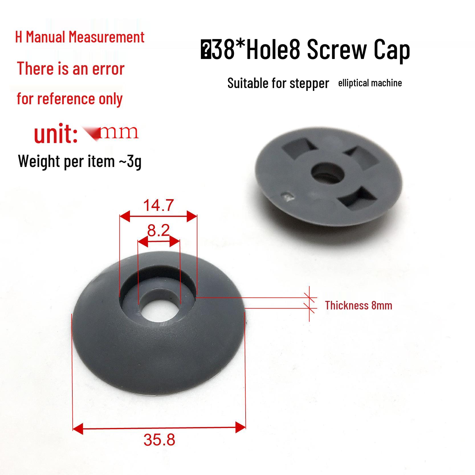 

Gray Curved Decorative Plastic Screw Cap for Exercise Bike Plastic