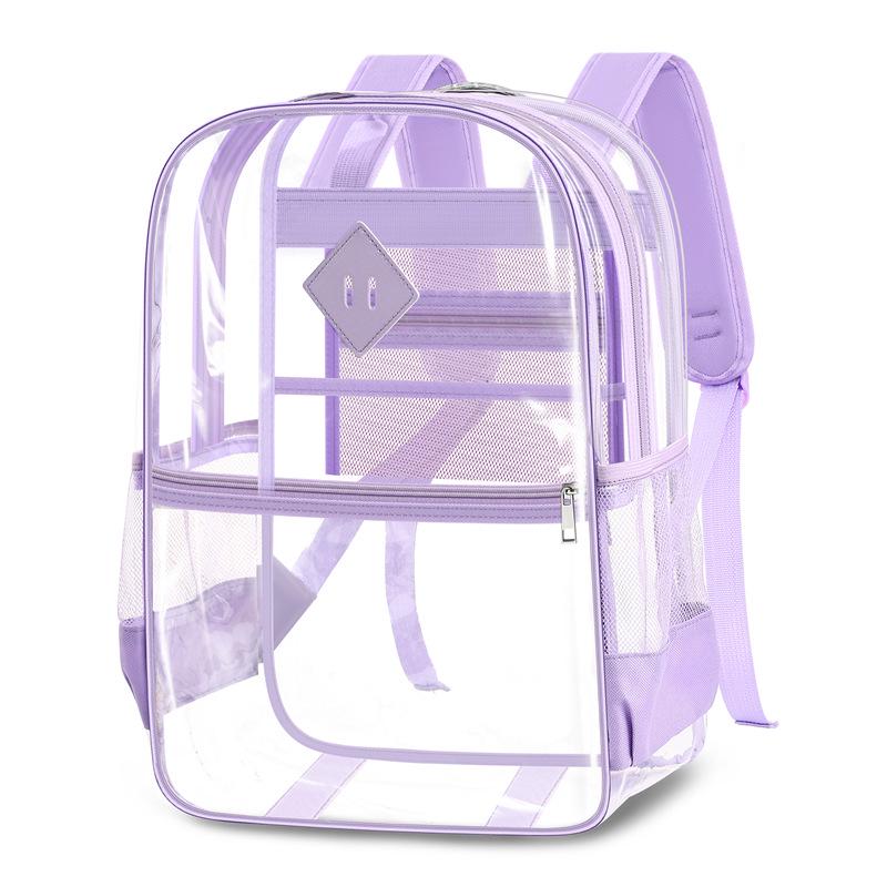 Klarer PVC-Doppelschulter-Rucksack - Große Kapazität, Wasserdicht, Lässiger Stil für Studenten