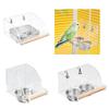 Parrots Food Bowl Acrylic and Sainlessed Steel Parakeet Food Container Anti Spill Design for Home and Bird Enthusiasts
