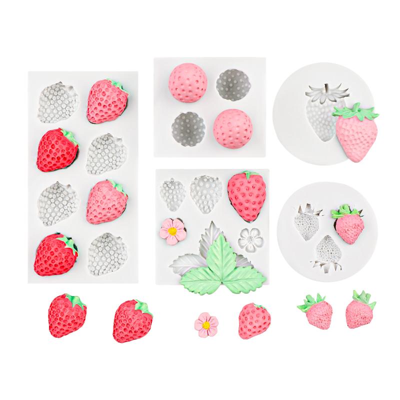 Fruit Strawberry Dessert Mousse Cake Mold Silicone Cake Decorations Reusable Baking Molds Kitchen Tools