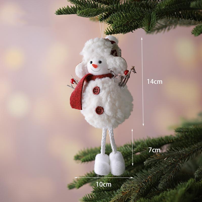 Christmas Angel Snowman Plush Doll Pendant Xmas Tree Hanging Ornaments Party Decor