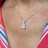 Christmas Tree Pendant Necklace with Star and Cubic Zirconia