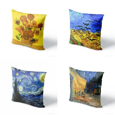 45x45cm Van Gogh Ölgemälde Kissenbezug Sofa Kissenbezug Sonnenblumen Nacht Kissenbezug Sofa Kissenbezug Home Dekoration