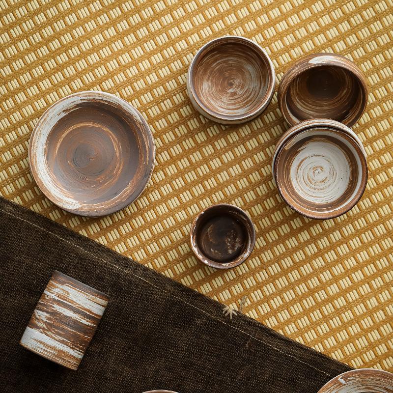Stoneware Tea Cups Retro Handmade Teaware Set Antique Glazed Teacup Chinese Kung Fu Gongfu Master Cup Japanese Tea Set Drinkware