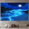 2D Magische Biolumineszente Strandtapete Sternenhimmel Mondlicht Hintergrundtuch