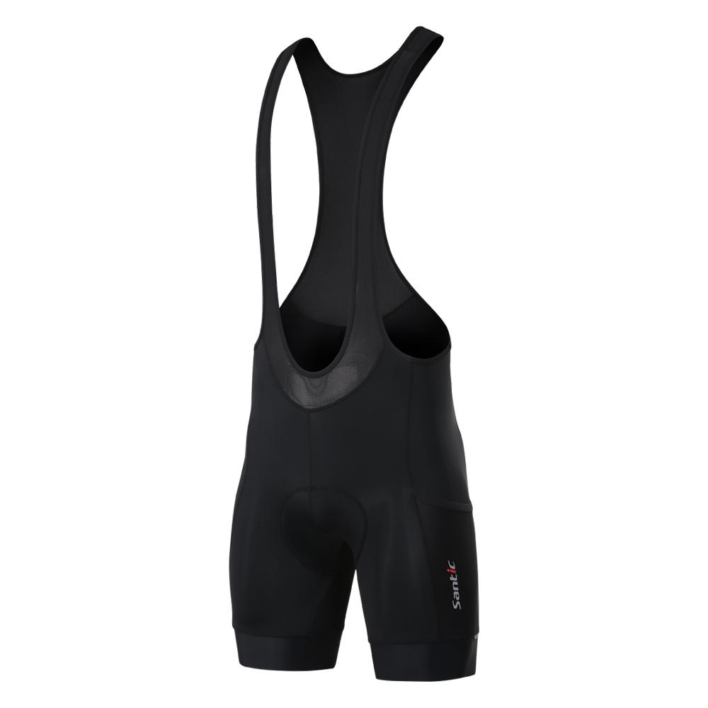 Santic Men Cycling Bib Shorts 4D Cushion Padding Cycling Bottom Bib Shorts Long Distance MTB Padded Shorts Tights Slim Fit M-Asian size