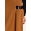 Navy Blue Belt Detailed Woven Skirt Tctaw24ee00014
