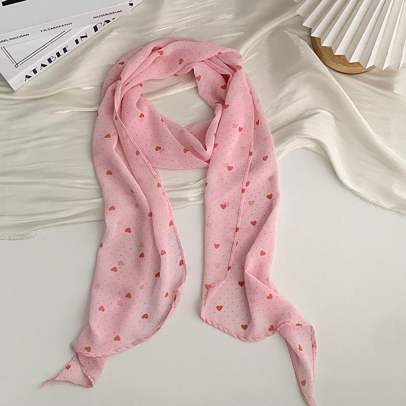 

Тонкий шарф-шаль однотонный шифоновый шелковый шарф высокого класса в горошек из пряжи длинный шарф лента головной платок повязка на голову