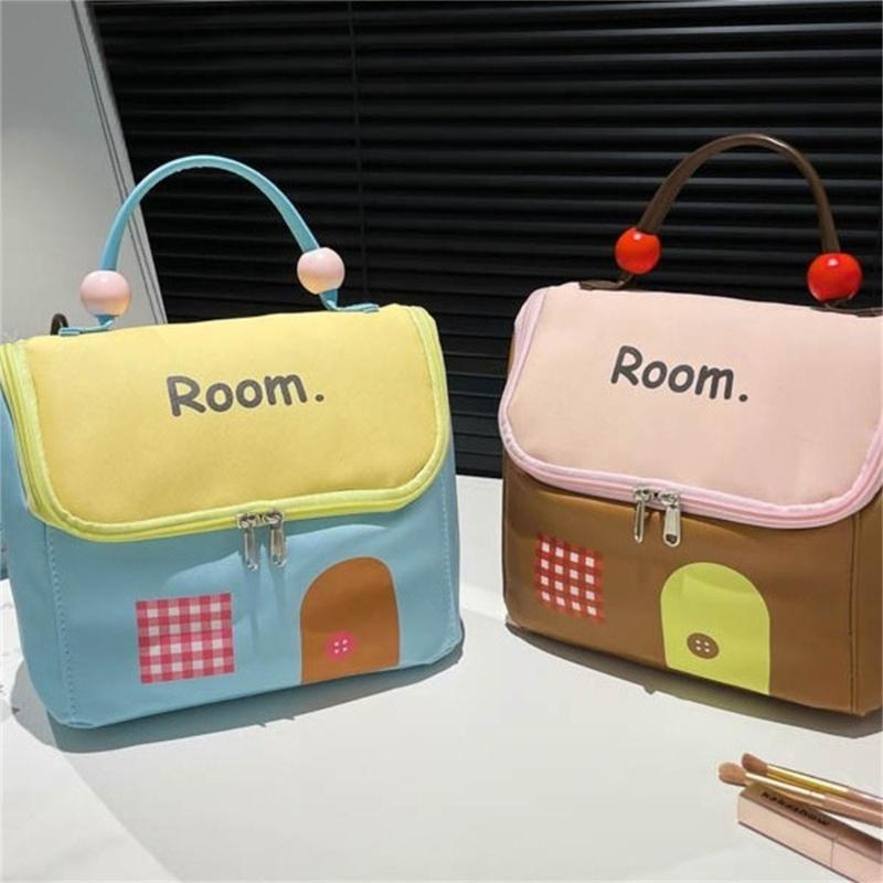 Sturdy Polyester Makeup Bag for Women Multiple Compartment Cosmetic Organizers Waterproof Portable Carry Case Use