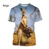 Cute Animal Kangaroo Pattern Tshirt For Men Women 3D Printing Casual Short Sleeve Funny Tee