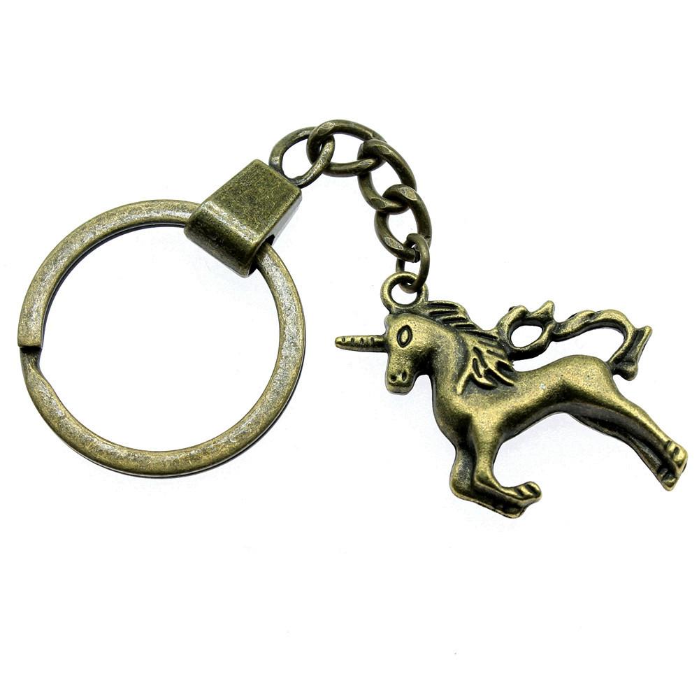 Pendentifs Porte-clés Éléphant Amoureux des Animaux Bijoux en Métal Artisanat Anneau 30mm