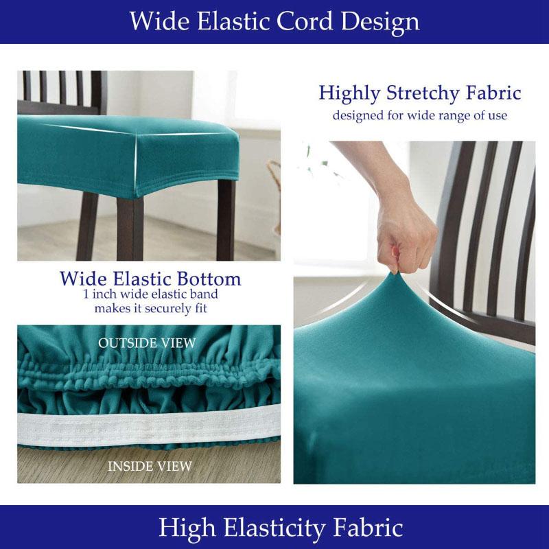 Velvet Chair Cover With No Backrest Anti -Dust Elasticized Chair Covers Designed For Dining Room Home Kitchen Office Upholstered Seat Slipcovers