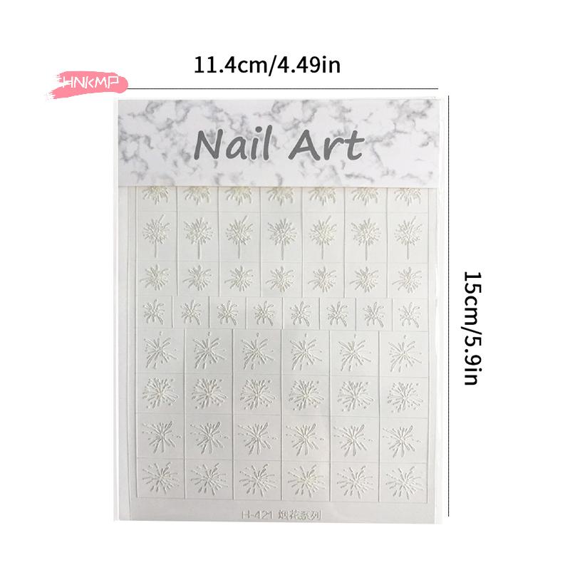 Transparent Fireworks Nail Stickers Hollow Spray Painting Stencil with Christmas Tree & Snowflake Pattern - Adhesive Nail Art
