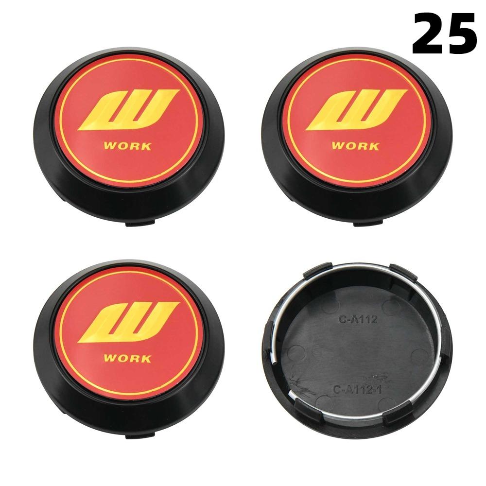 4 STuks Nieuwe 64MM Buiten Diameter / 60MM Binnen Diameter Dop Voor Velgen WORK EMOTION EQUIP MEISTER VS Logo Wielnaafdop Sportauto Velgkap Naafdoppen