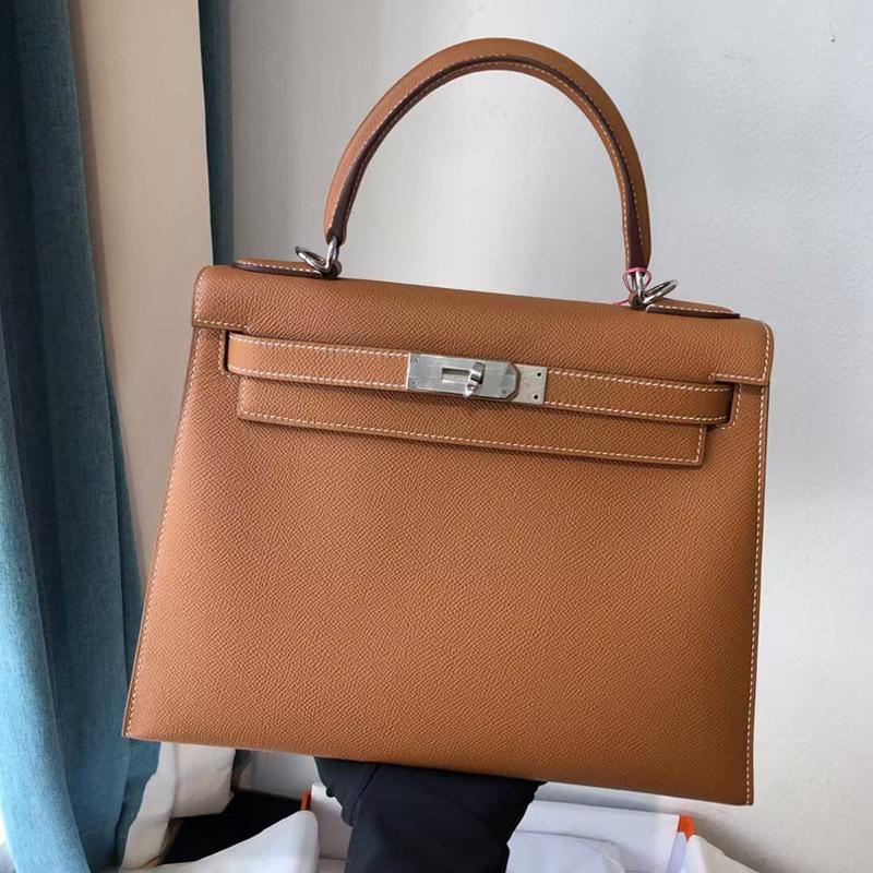 2025 New women's bag palm pattern second generation KellI bag cowhide mini Kelli bag shoulder bag crossbody handbag