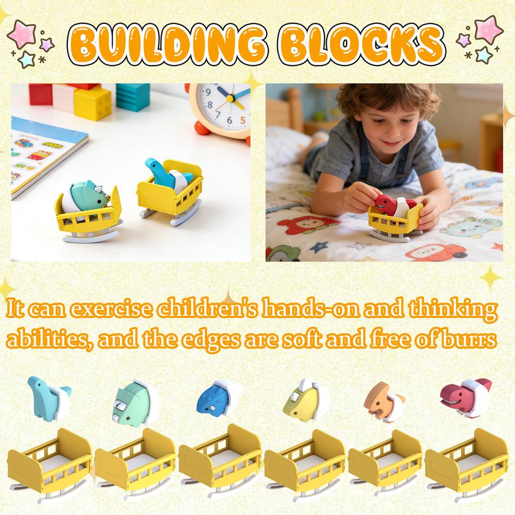 Dinosaur Series Children's Educational, Brain-stimulating, Hands-, Magnetic Assembly Building Block Toy Model
