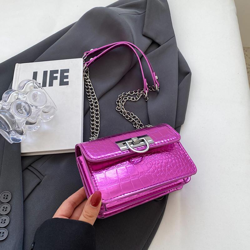 Chic Casual Chain Shoulder Bag Stylish Fashionable Small Square Pu Handbag For Women In Trendy Colors