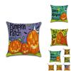 Luxuriöser Halloween-Leinen-Kissenbezug mit Kürbis- und Geistermuster für festliche Dekoration