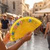 Classic Hand-painted Fan Antique Handheld Fan Hand Crafted Spanish Wooden Fan  for Dancing