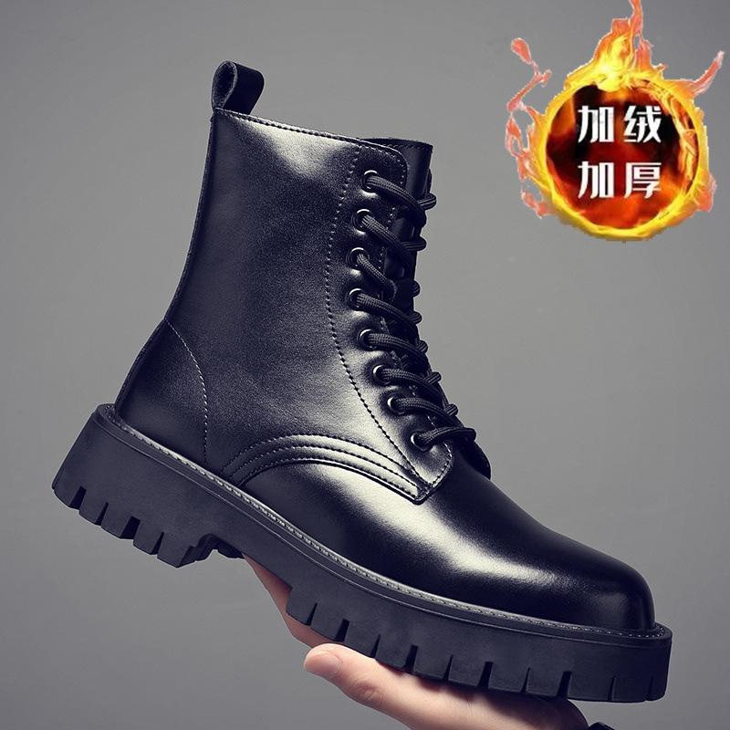 

Длинные ботинки Мартин мужские в британском стиле черные высокие кожаные ботинки 2025 новые ботинки-локомотивы мальчиковые кожаные ботинки 44