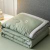 Solid Color Washed Cotton Skin-Friendly Machine Washable Summer Quilt for Air Conditioned Rooms – Thin, Single & Double Sizes