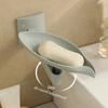 Soap Organizers Leaf Shape Plastic Soap Holder Tray with Adjustable Design and Auto Draining for Sink Countertop