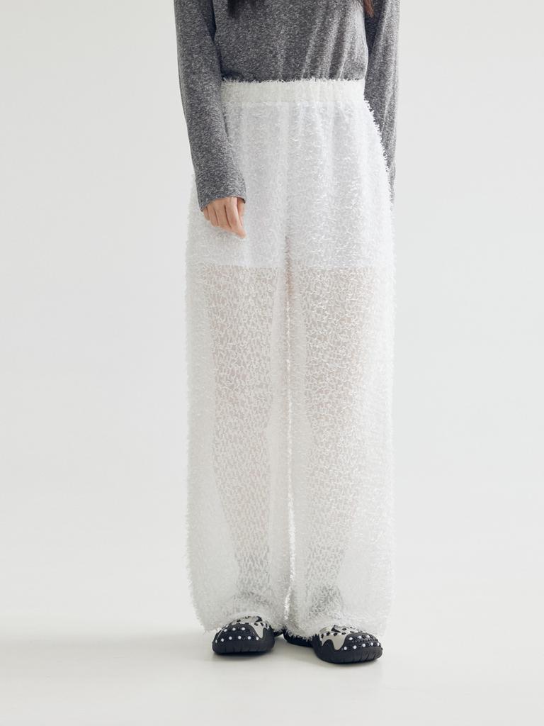 BOMNAL BOUTIQUE Feather Pants _ White
