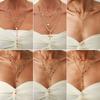 Light Luxury Colored Crystal Chain Stacked Long Necklace, Diamond-Encrusted Cross Pendant Collarbone Necklace