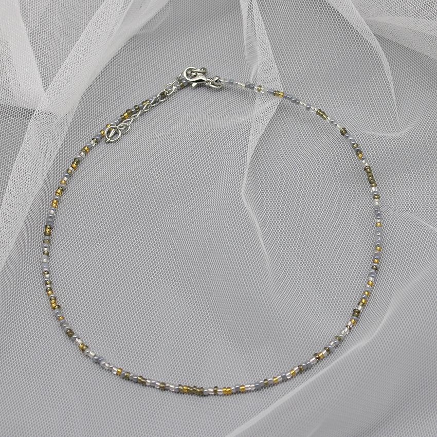 Dopaminová Barevná Rýžová Korálková Náhrdelník Dívčí Styl Bohémský Korálkový Krční Řetízek Řetízek na Klíční Kost