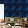 Watercolor Galaxy Wallpaper Navy Blue and Black 50x1000