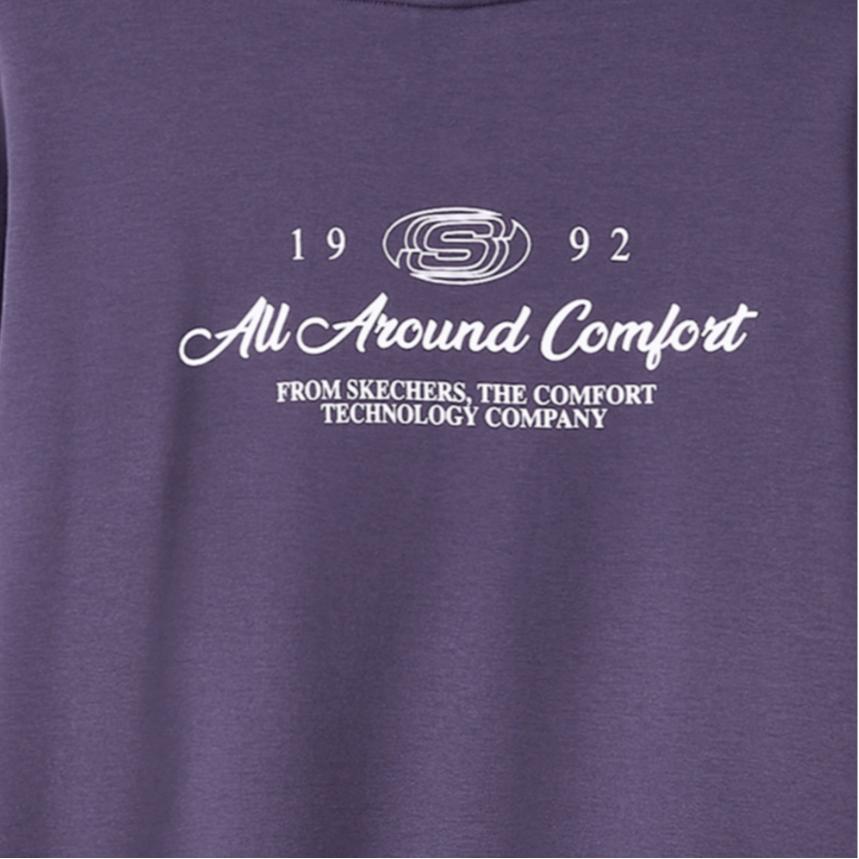 Skechers Fleece Lined Warm Sports Casual Commuter Loose Comfortable Soft Skin Friendly Logo Round Neck Pullover Sweatshirt L324U189-04QU