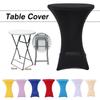 1PC High Stretch Round Tablecloth Cocktail Spandex Table Cloth Bar Hotel Wedding Party White Table Cover 60/80cm Multi-color