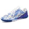 Football shoes men's and women's low-top blue and white porcelain broken nails Youth professional training sneakers Children's large-size sneakers