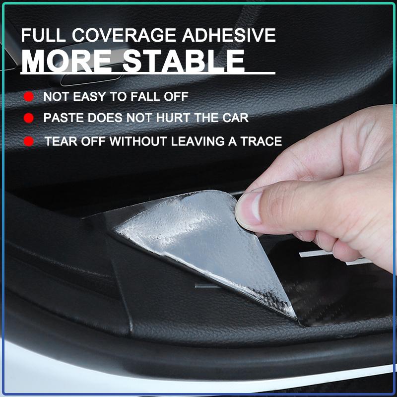 4Pcs Car Door Plate Carbon Fiber Threshold Protector Sticker For Nissan Nismo Qashqai J11 Juke GTR X-Trail Patrol Micra Navara Tiida Murano