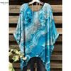 Women's Elegant Bohemian Starry Night Print T-Shirt White All-Over Dots Asymmetrical Hem O-Neck Casual Fashion Women Y2k Clothes