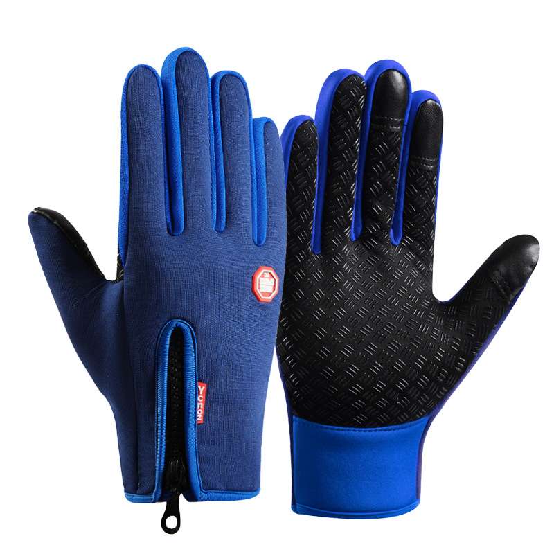 2PCS Winter Warm Full Fingers Gloves Waterproof Cycling Outdoor Sports Running Motorcycle Ski Touch Screen Fleece Gloves Guant