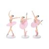 Elegant Ballerina Statue Dancing Girl Figurines Home Use Pink 14.50X6.00X6.00CM 3Pcs