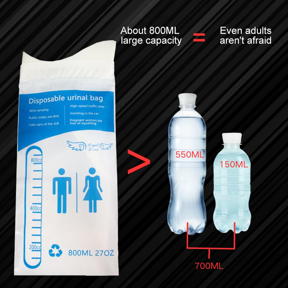 5-10PCS Outdoor Emergency Urine Bags 800ml Disposable Travel Mobile Toilet Portable Urinal Bag for Female Baby Male Vomiting Bag